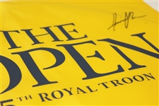 Henrik Stenson Signed 2016 OPEN at Royal Troon Yellow Screen Flag JSA #MM58964