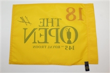 Henrik Stenson Signed 2016 OPEN at Royal Troon Yellow Screen Flag JSA #MM58964