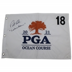 Patrick Reed Signed 2021 PGA at Kiawah Island Ocean Course Embroidered Flag with Captain America JSA #PP01864