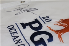 Dustin Johnson Signed 2021 PGA at Kiawah Island Ocean Course Embroidered Flag JSA #NN41178