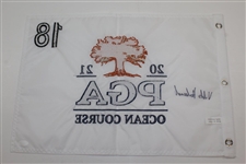 Viktor Hovland Signed 2021 PGA at Kiawah Island Ocean Course Embroidered Flag JSA #MM58573