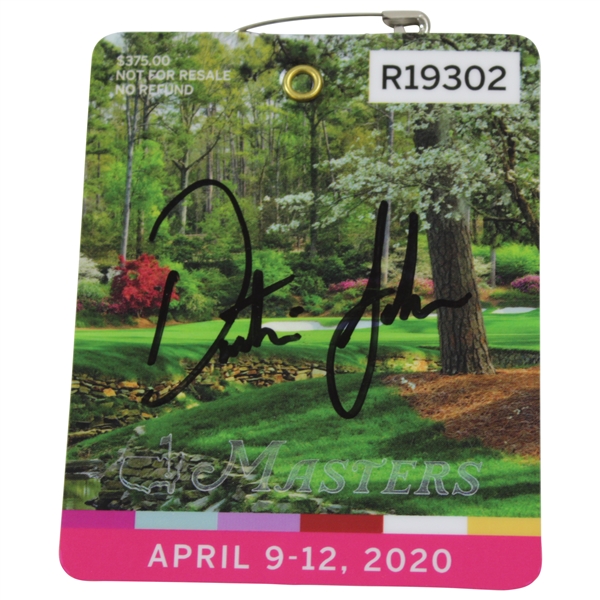 Dustin Johnson Signed 2020 Masters SERIES Badge #R19302 JSA FULL #BB22413