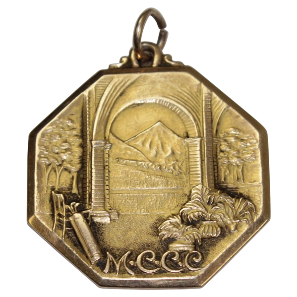 1924 Mexico City Country Club Fourth Quarterly Handicap 14 Karat Gold Medal Won by R.R. Billings