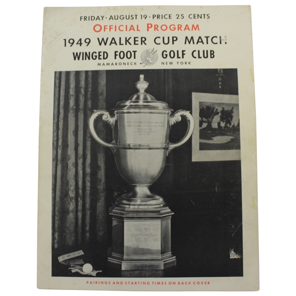 1949 Walker Cup Match at Winged Foot GC Official Program Signed by Byron & 15 Competitors JSA ALOA