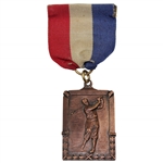 Southern Intercollegiate Golf Tournament Third Place Team Medal with Ribbon - Bobby Jones Depiction