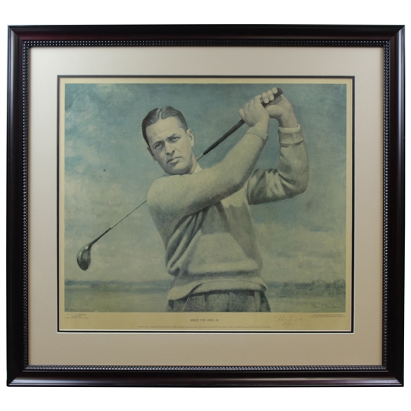 Robert Bobby T. Jones, Jr. Signed 1954 Ltd Ed Thomas Stephens USGA Print #31 to John Coffin - Framed JSA ALOA