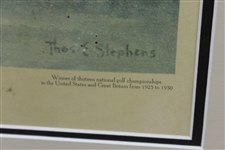 Robert 'Bobby' T. Jones, Jr. Signed 1954 Ltd Ed Thomas Stephens USGA Print #31 to John Coffin - Framed JSA ALOA