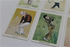 Set Of 6 Miniature Ltd Ed 'Flik Golf Cards' - Nicklaus, Seve, Faldo, Trevino, Player, & Watson