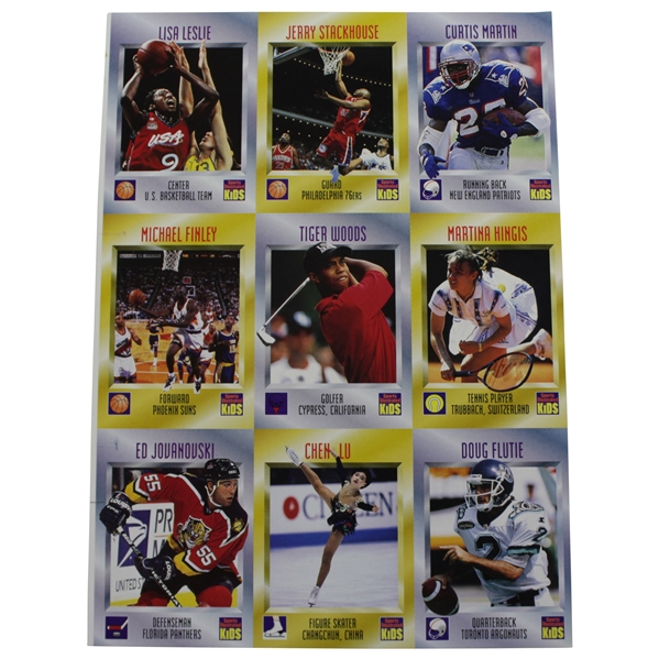 Tiger Woods 1996 Rookie Sports Illustrated for Kids Golf Card in Uncut Sheet