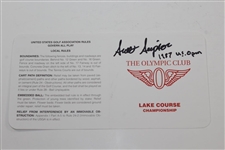 Scott Simpson Signed The Olympic Club Lake Course Scorecard with Course Map/Guide
