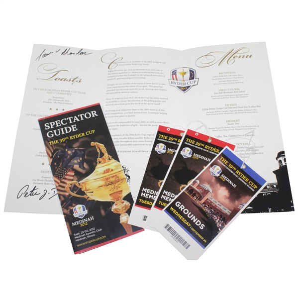 2012 Ryder Cup at Medinah Country Club Tickets, Spectator Guide, & Welcome Dinner Menu