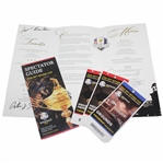 2012 Ryder Cup at Medinah Country Club Tickets, Spectator Guide, & Welcome Dinner Menu