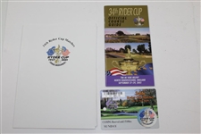2001 Ryder Cup at The Belfry Course Guide, Booklet, Ticket, Newspaper, & Sergio Garcia Signed Large Sticker JSA ALOA