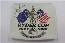 2001 Ryder Cup at The Belfry Course Guide, Booklet, Ticket, Newspaper, & Sergio Garcia Signed Large Sticker JSA ALOA