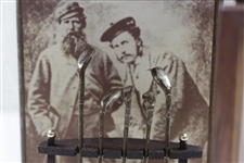 1987 Memorial Tournament Old Tom Morris & Young Tom Morris Display Gift With Silver Clubs