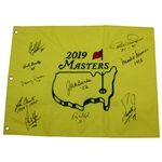 Ten (10) Masters Champions Signed 2019 Flag With Dates JSA ALOA