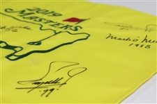 Ten (10) Masters Champions Signed 2019 Flag With Dates JSA ALOA