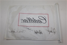 Champions Ray Floyd, Greg Norman, Tom Watson, & Fred Couples Signed Cadillac Tournament Flown Flag JSA ALOA