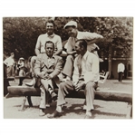 Bobby Jones, Ben Hogan, Jimmy Demaret, & Byron Nelson On Log At Augusta National Golf Club - Frank Christian Original Photo