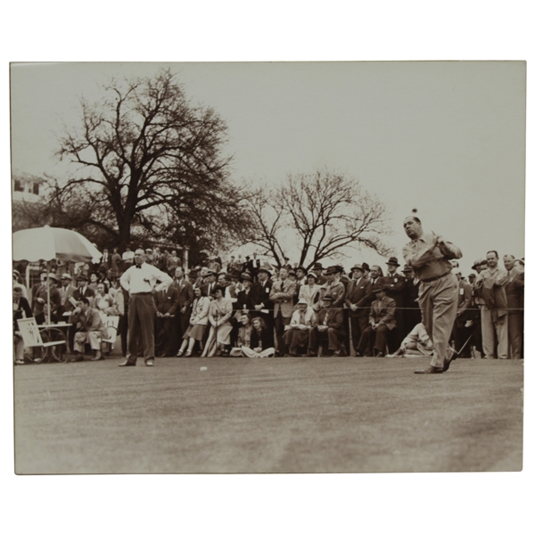 Walter Hagen Teeing Off At Augusta National With Francis Ouimet - Frank Christian Original Photo