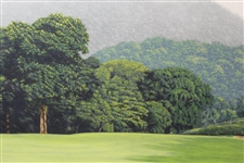 Original Renato Meziat '18th - Gavea Golf & Country Club - Rio' Oil on Canvas Painting - 1998