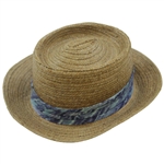 Sam Snead Personal 'The Greenbrier' Genuine Cocoanut Blue Plaid Hat - Medium