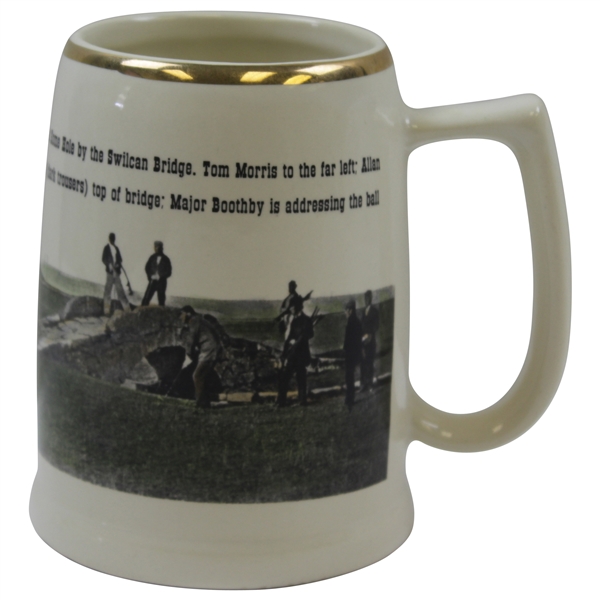 Classic Delano Studios Tom Morris, Allan Robertson, & Major Boothby Swilcan Bridge Ceramic Mug