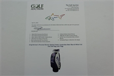 Greg Norman's Personal Burton Qantas Foster's Australian Beer Blue & White Full Size Golf Bag with Flags