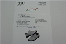 Greg Norman's Personal Used White 'Shark Logo' Lambda Golf Shoes - Handmade in Europe - Size 43