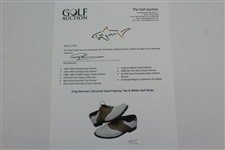 Greg Norman's Personal Used FootJoy Tan & White Golf Shoes