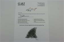 Greg Norman's Personal Logoed Golf Tees with the Australian Flag