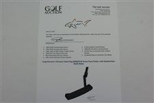 Greg Norman's Personal Used Ping 0008201B Screw Face Putter with Handwritten Shaft Notes