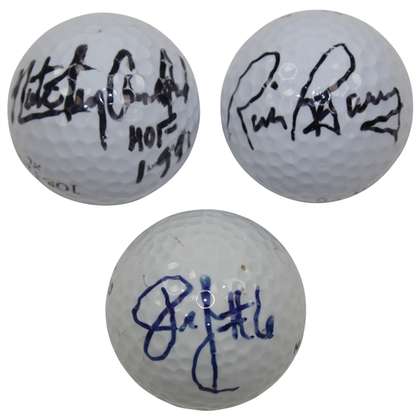 Julius Erving, Rick Barry, Nate "Tiny" Archibald Signed Golf Ball JSA ALOA