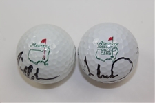 Ian Woosnam & Craig Stadler Signed Masters & Augusta National GC Logo Golf Balls JSA ALOA