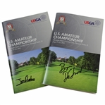 Bryson DeChambeau & Jon Rahm Signed 2015 U.S. Amateur Championship Olympia Fields Program JSA ALOA