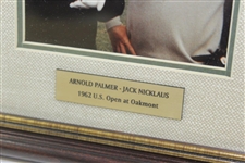 Arnold Palmer & Jack Nicklaus 1962 U.S. Open At Oakmont Framed Photo