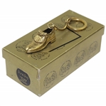 1960s Gold Tone Foot Joy Shoe Pendant In Box