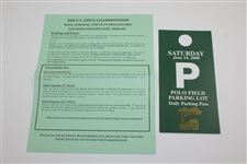 Eight (8) Items from 2008 US Open Inlcuding Three Tickets - Tiger Woods Win