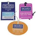 Three (3) OPEN Championship Tickets - 1995, 1996, & 1998