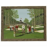 H. Hargrove Framed Canvas Print Augusta National Putting Green JSA ALOA