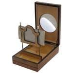 Vintage Wooden Magnifying Glass Box With Metropolitan Series. Golfer Photo