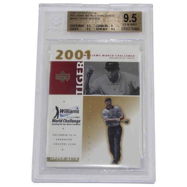 Tiger Woods 2001 Upper Deck Williams World Challenge Golf Card BGS 9.5 