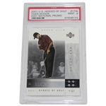 Tiger Woods 2001 Upper Deck Heroes Of Golf National Promo Golf Card PSA 9