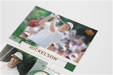 Phil Mickleson 2002 Front 9 Fabric F9S-PM Golf Card with Two 2002 #41 Rookie Golf Cards