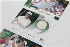 Phil Mickleson 2002 Front 9 Fabric F9S-PM Golf Card with Two 2002 #41 Rookie Golf Cards