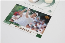Phil Mickleson 2002 Front 9 Fabric F9S-PM Golf Card with Two 2002 #41 Rookie Golf Cards