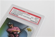 Three (3) Tiger Woods 2004 UDA PSA Slabbed Cards - Championship Portfolio(x2) & Salute - Mint 9, Mint 9, & EX-MT+ 6.5