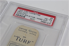 Five (5) 1949 Turf Cigarettes PSA Slabbed Cards - Adams(x2), King, Whitcombe, & Daly - Ex-Mt, Ex, VG-Ex, Ex-Mt, & Good