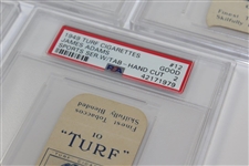 Five (5) 1949 Turf Cigarettes PSA Slabbed Cards - Adams(x2), King, Whitcombe, & Daly - Ex-Mt, Ex, VG-Ex, Ex-Mt, & Good