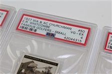 Four (4) Wa & Churchman PSA Slabbed Golf Cards - Gadd, Leach, Whitcombe, & Ball - Nm, Vg-Ex, Vg-Ex, & Vg-Ex+